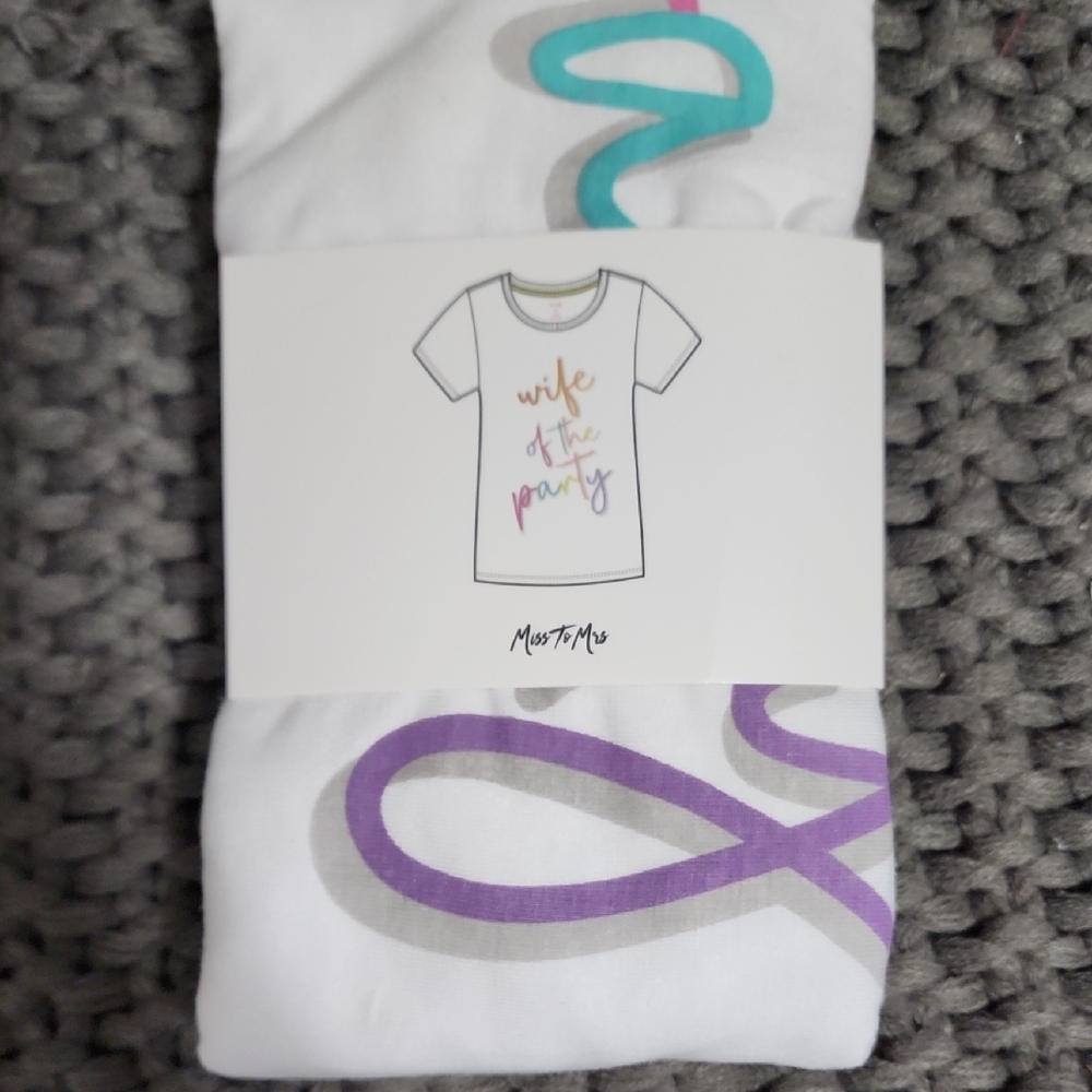 White and Purple 'Wife of the Party' Tee by